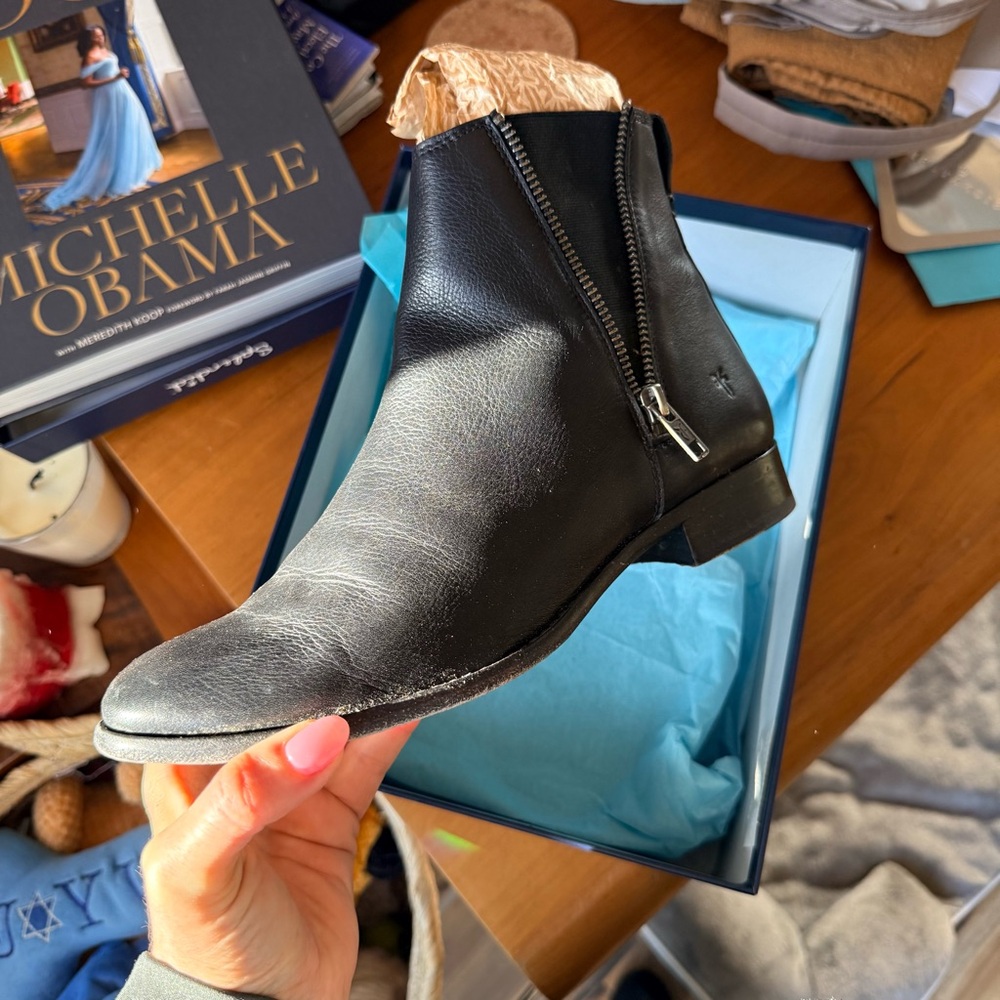 Frye Black Leather Ankle Booties - Picture 10 of 16
